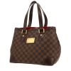 Louis Vuitton  Hampstead shopping bag  in ebene damier canvas  and brown leather - 00pp thumbnail