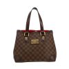 Louis Vuitton  Hampstead shopping bag  in ebene damier canvas  and brown leather - 360 thumbnail