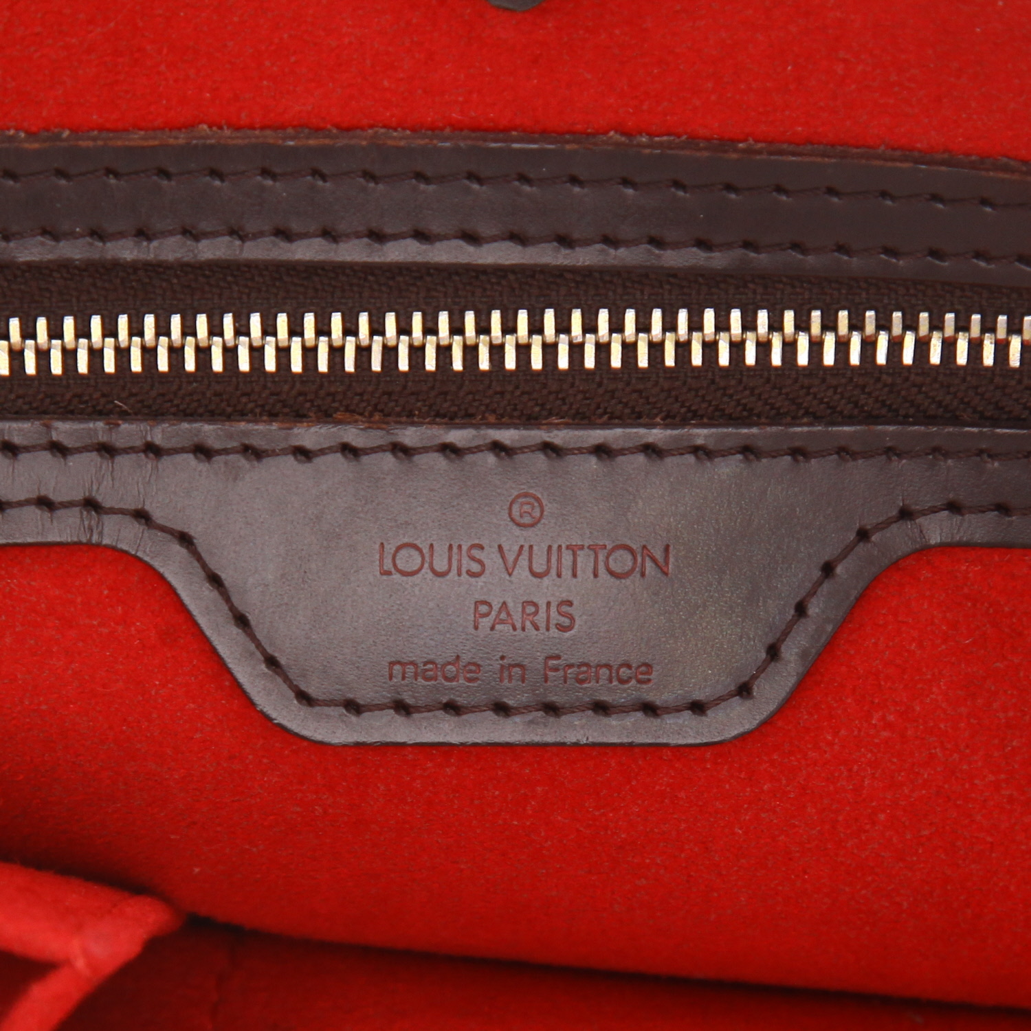 Bolso Cabás Louis Vuitton  Hampstead en lona a cuadros ébano y cuero marrón - Detail D2