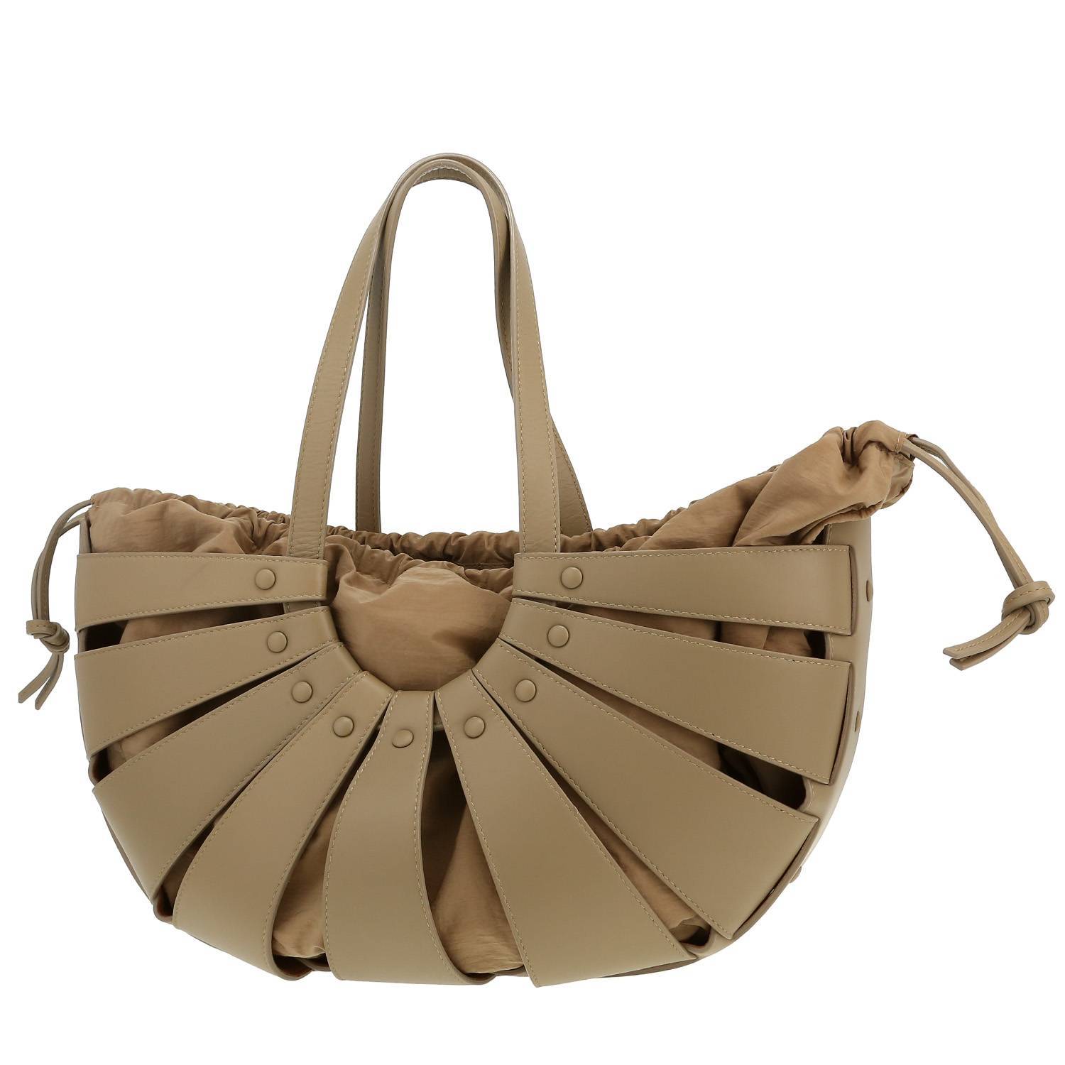 Bottega Veneta The Shell handbag in khaki leather