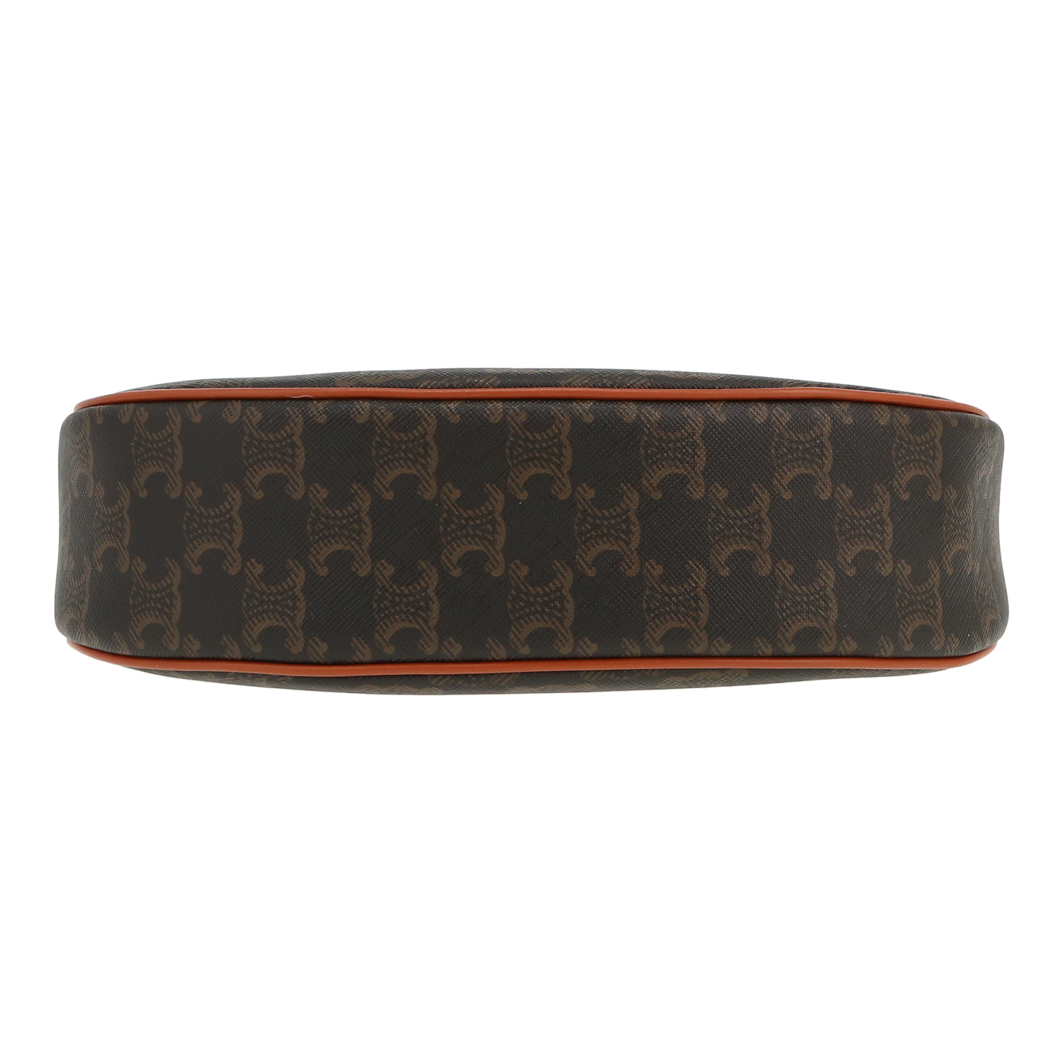 Bolso de mano Celine  Ava modelo mediano  en tejido "Triomphe" y cuero marrón - Detail D1