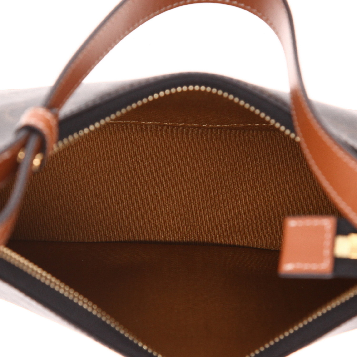 Borsa Celine  Ava modello medio  in tela "Triomphe" e pelle marrone - Detail D3