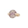 Pomellato Sabbia large model ring in pink gold, diamonds and sapphires - 00pp thumbnail