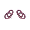 Pomellato Catene earrings in pink gold, blackened gold and tourmaline - 00pp thumbnail