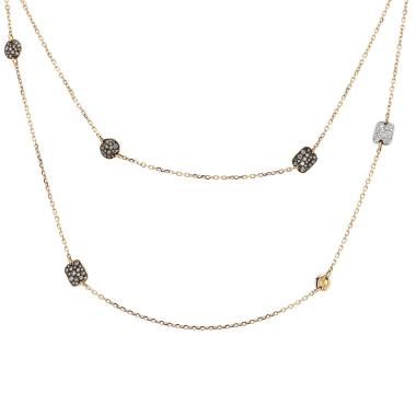 Sautoir Pomellato Sabbia en or rose, or blanc et diamants
