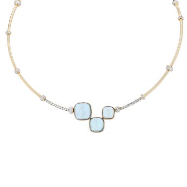 Collier articulé Pomellato Nudo Rivière en or rose, diamants et topazes