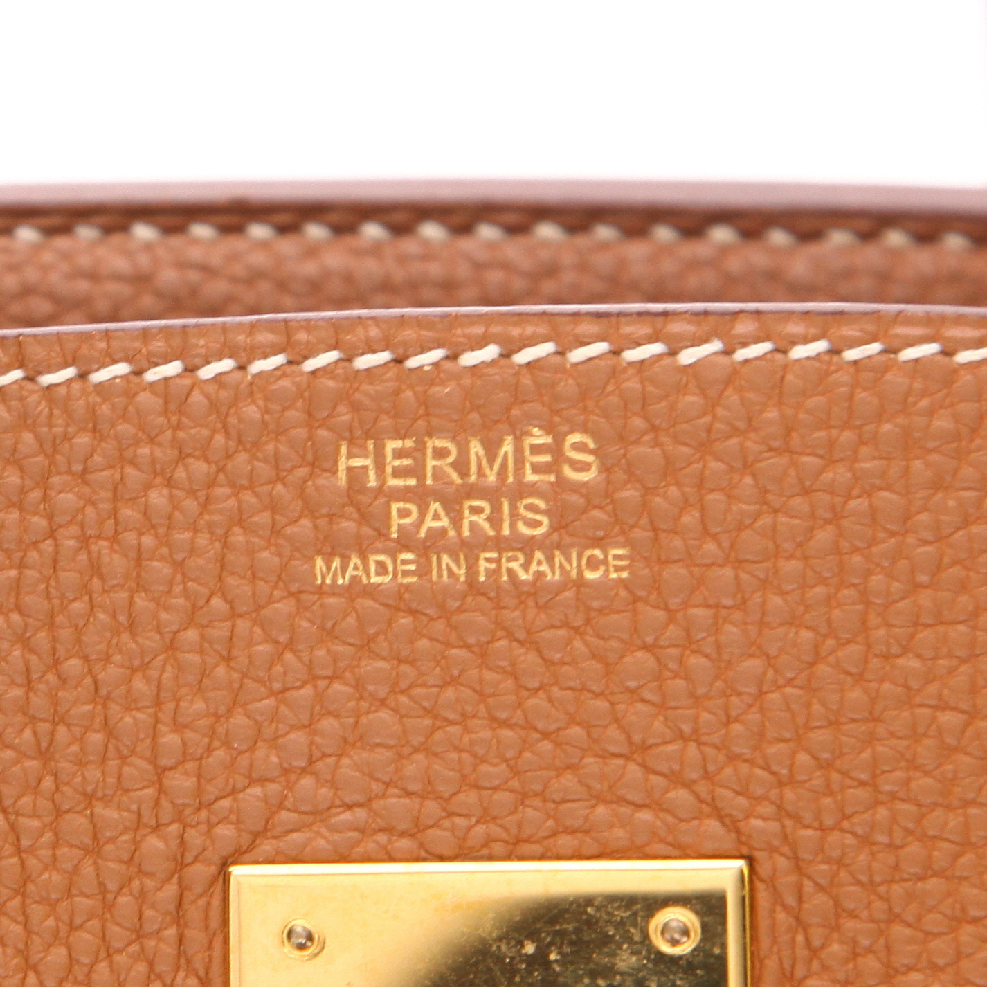 Sac à main Hermès  Birkin 30 cm en cuir togo gold - Detail D2