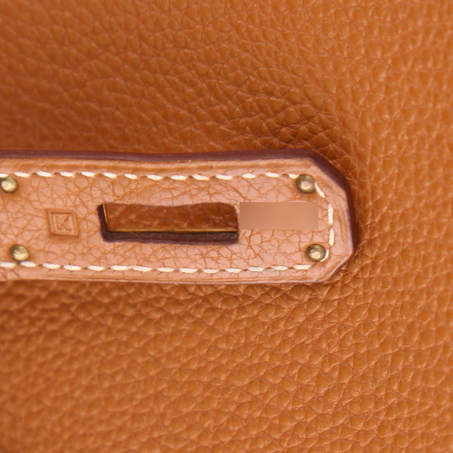 Hermès  Birkin 30 cm handbag  in gold togo leather - Detail D4