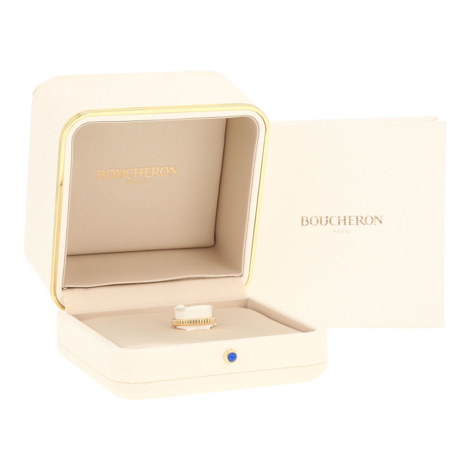 Boucheron Grosgrain small model ring in yellow gold - Detail D2