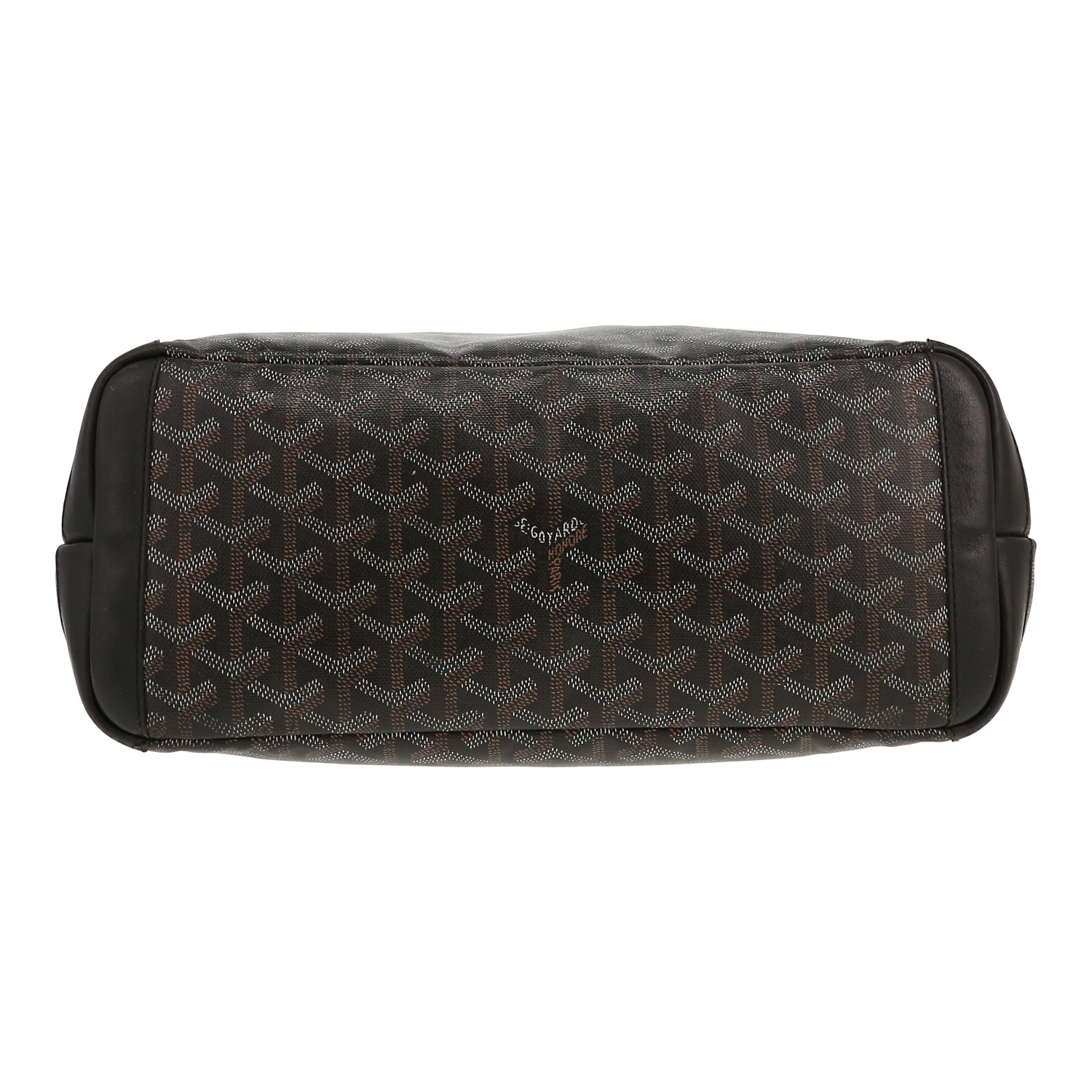 Sac cabas Goyard  Artois en toile Goyardine noire et cuir noir - Detail D1