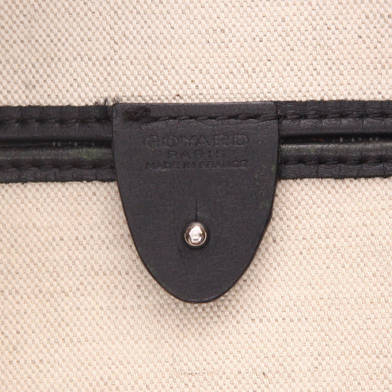 Bolso Cabás Goyard  Artois en tela Goyardine negra y cuero negro - Detail D2