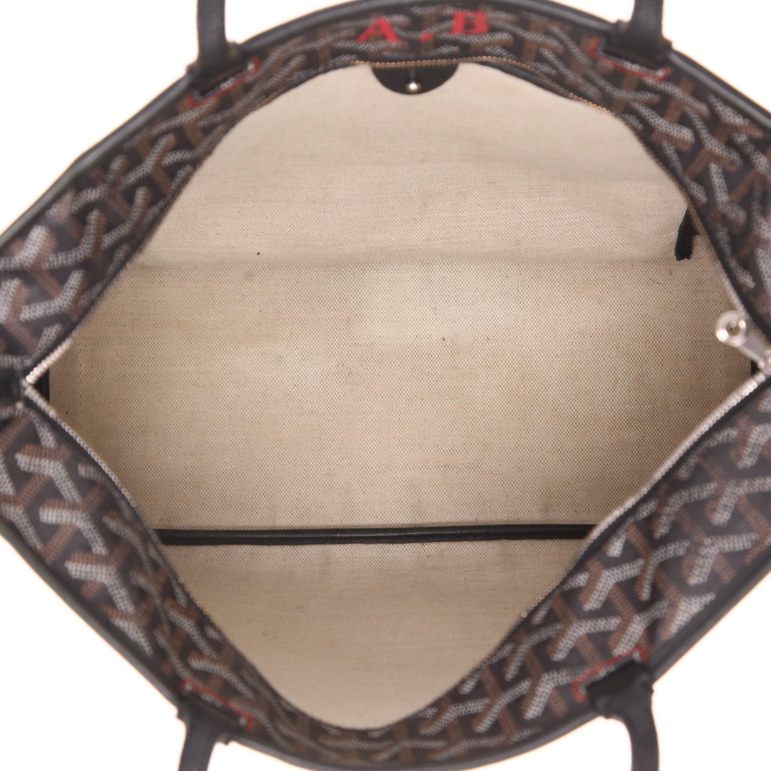 Sac cabas Goyard  Artois en toile Goyardine noire et cuir noir - Detail D3