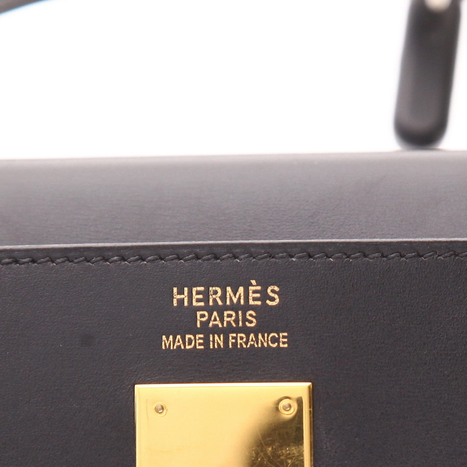 Bolso Hermès Kelly de 35 cm, de piel negra tipo «box» - Detail D2