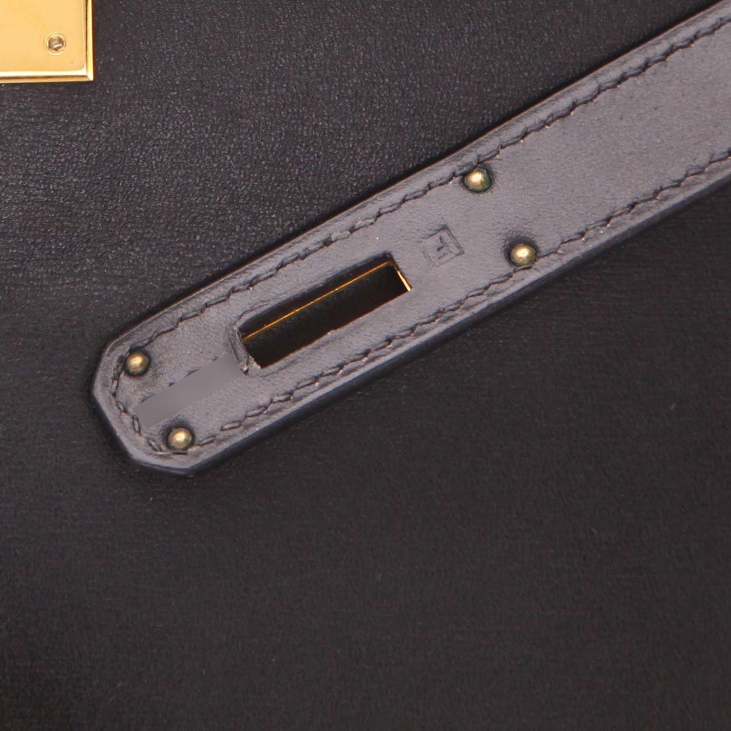 Hermès Kelly 35 cm handbag in Noir box leather - Detail D4