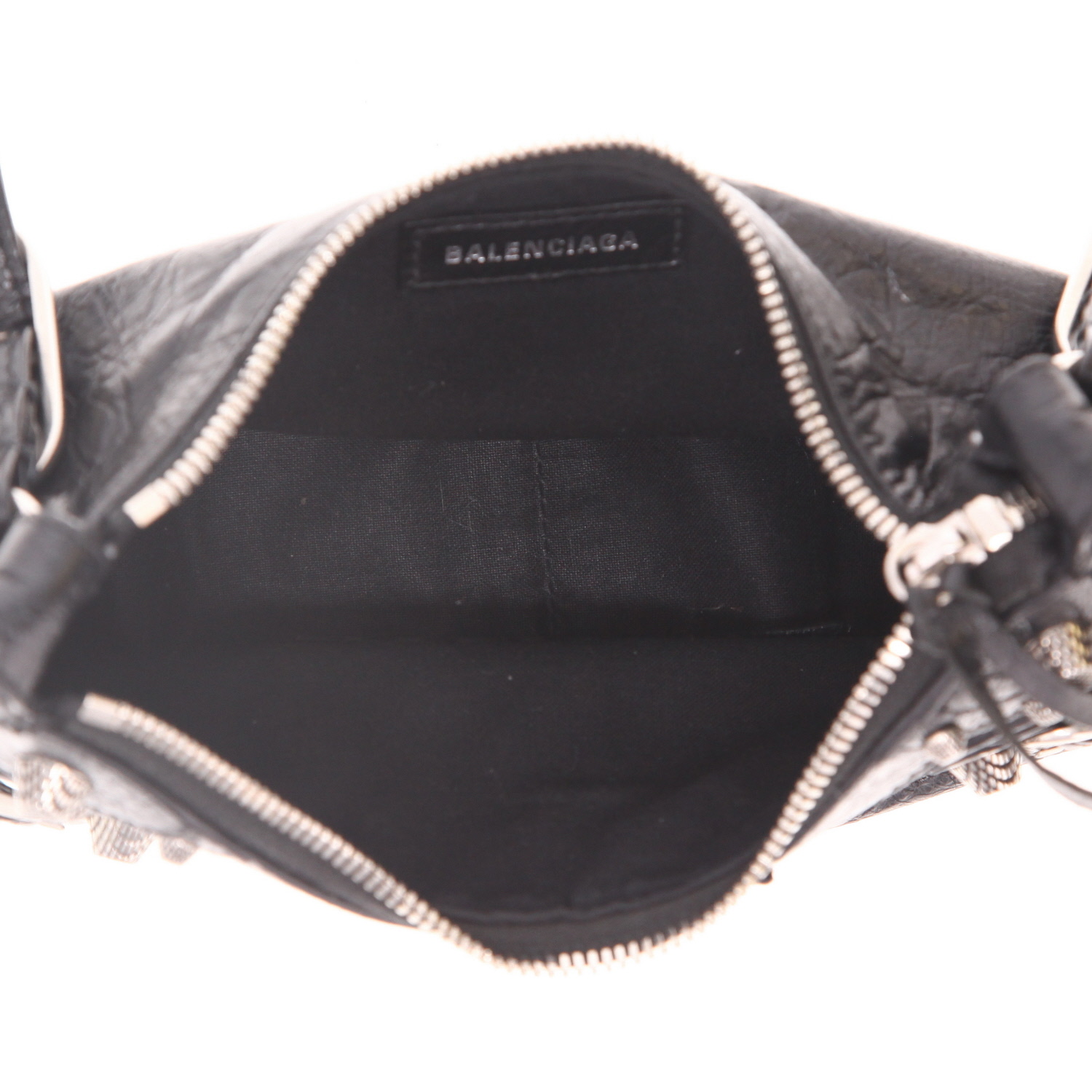 Sac bandoulière Balenciaga  Cagole en cuir vieilli noir - Detail D3
