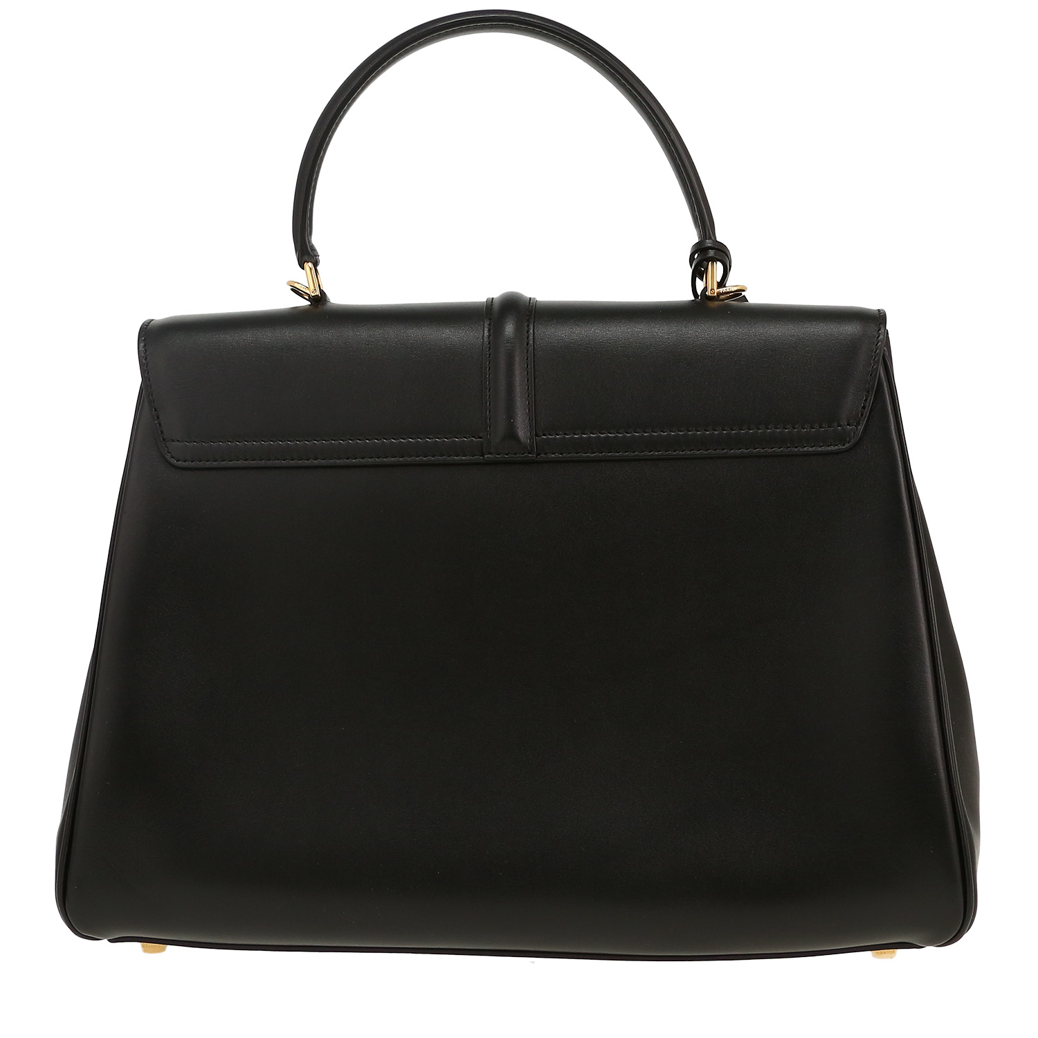 Celine 16 medium model handbag in black leather - Detail D4