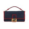 Bolso de mano Fendi  Baguette en lona denim azul y roja - 360 thumbnail