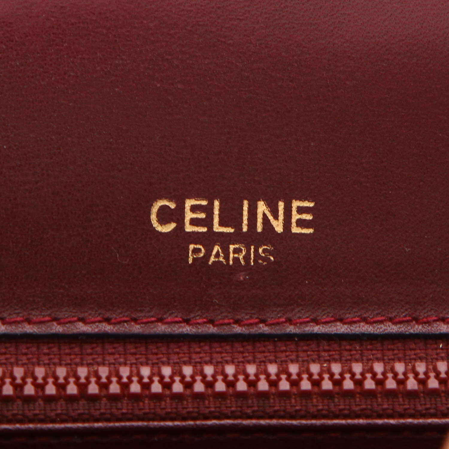 Borsa da spalla o a mano Celine  Vintage in pelle bordeaux - Detail D2