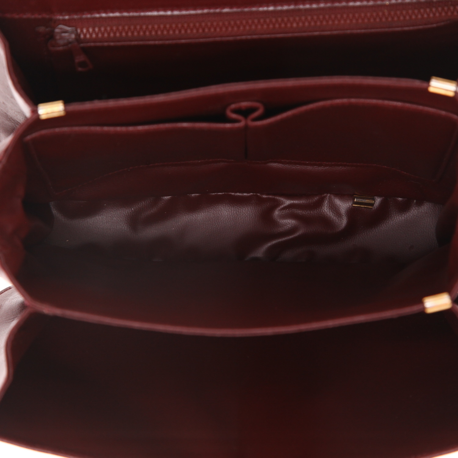 Celine  Vintage bag worn on the shoulder or carried in the hand  in burgundy leather - Detail D3