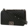 Chanel  Boy shoulder bag  in black chevron quilted leather - 00pp thumbnail