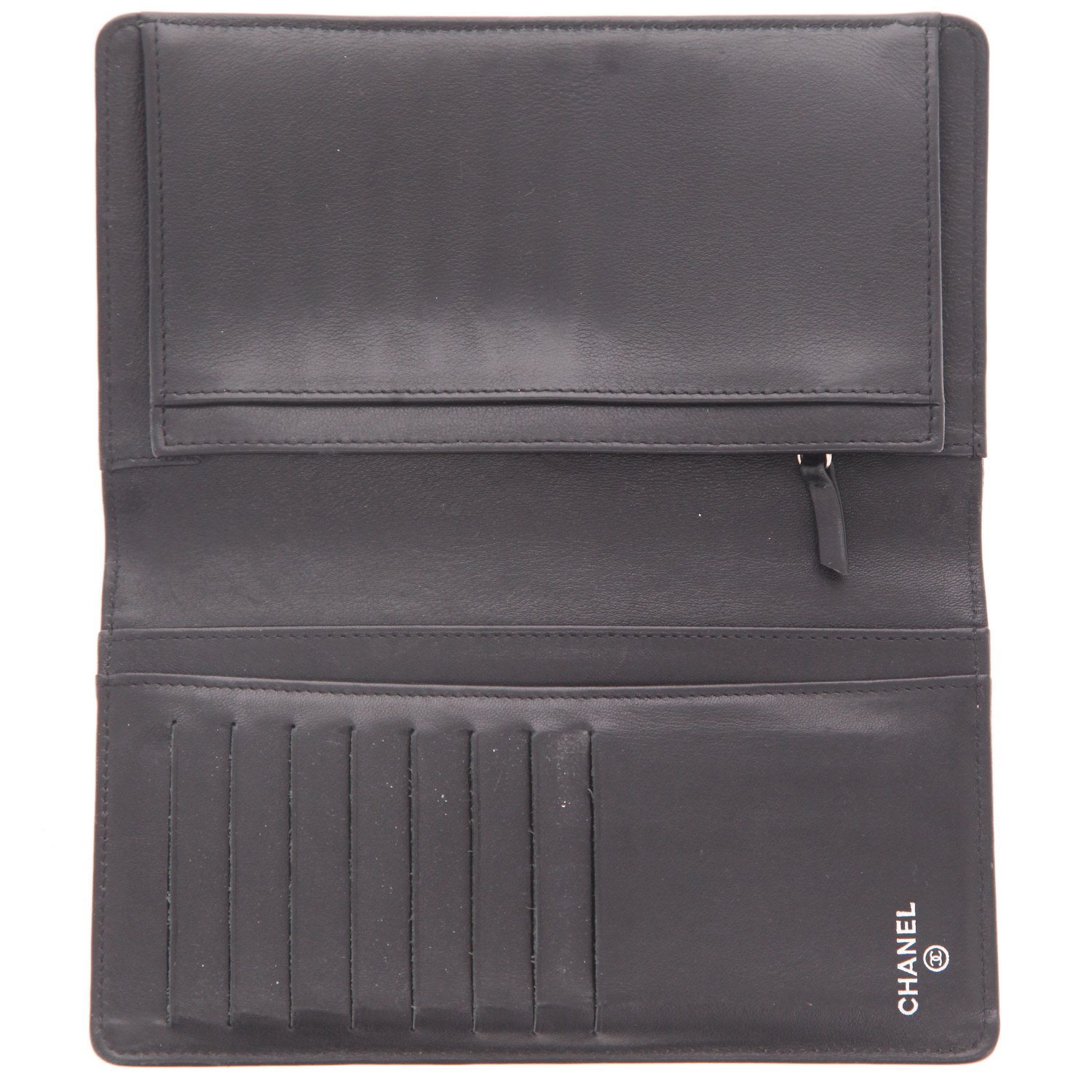 Chanel   wallet  in black grained leather - Detail D3