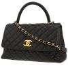 Bolso de mano Chanel  Top Handle en cuero granulado acolchado negro - 00pp thumbnail