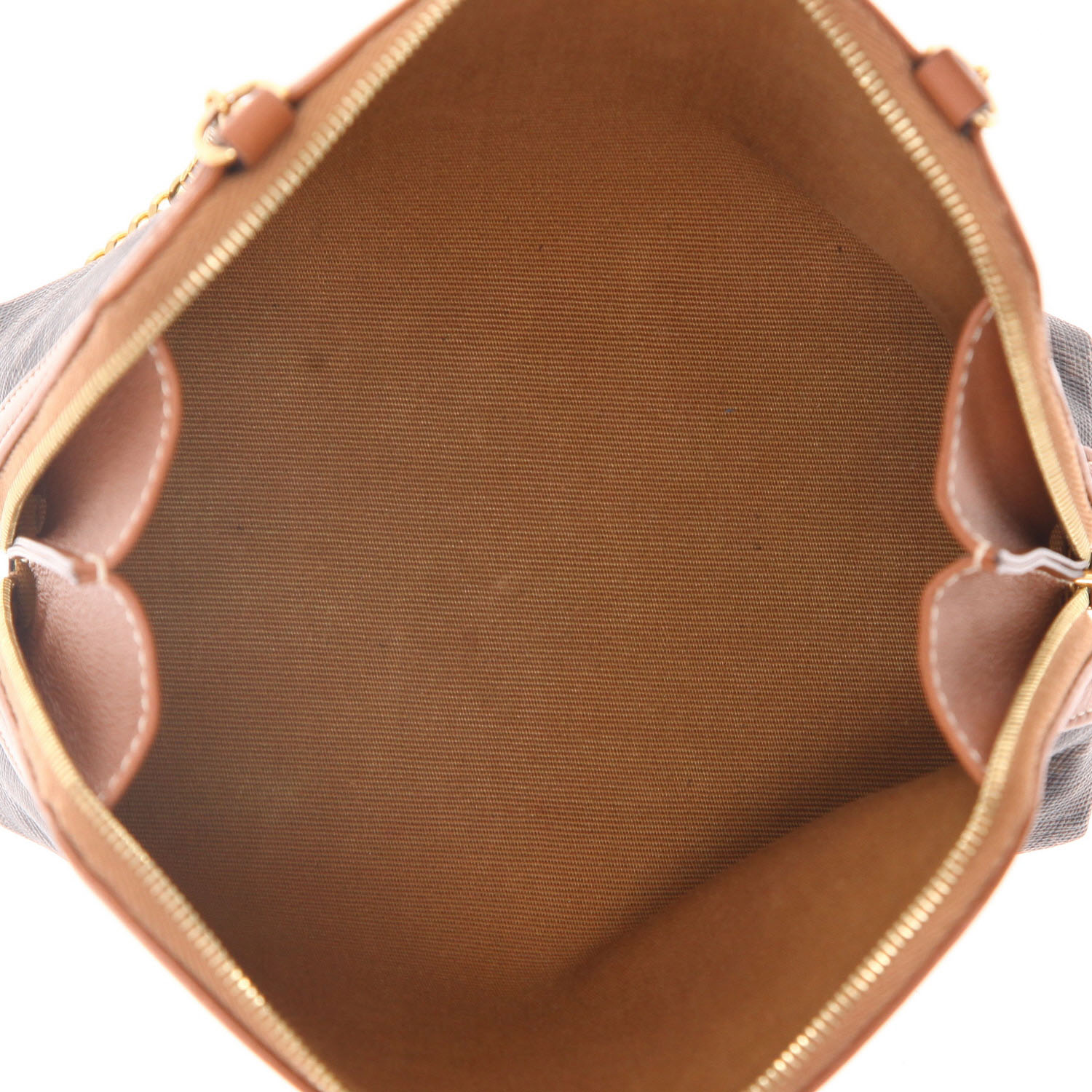 Bolso bandolera Celine   en tejido "Triomphe" marrón y cuero marrón - Detail D3