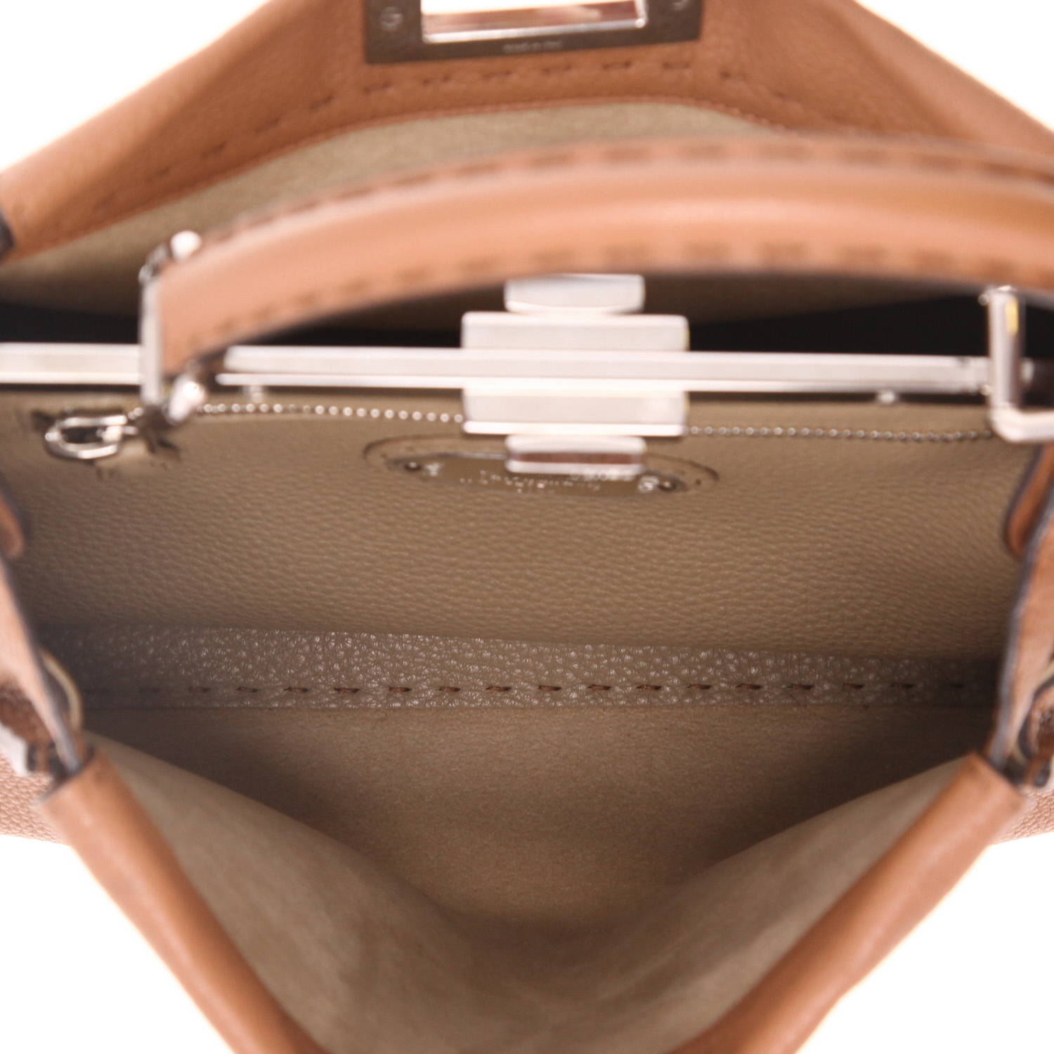 Sac à main Fendi  Peekaboo Selleria moyen modèle  en cuir marron - Detail D3
