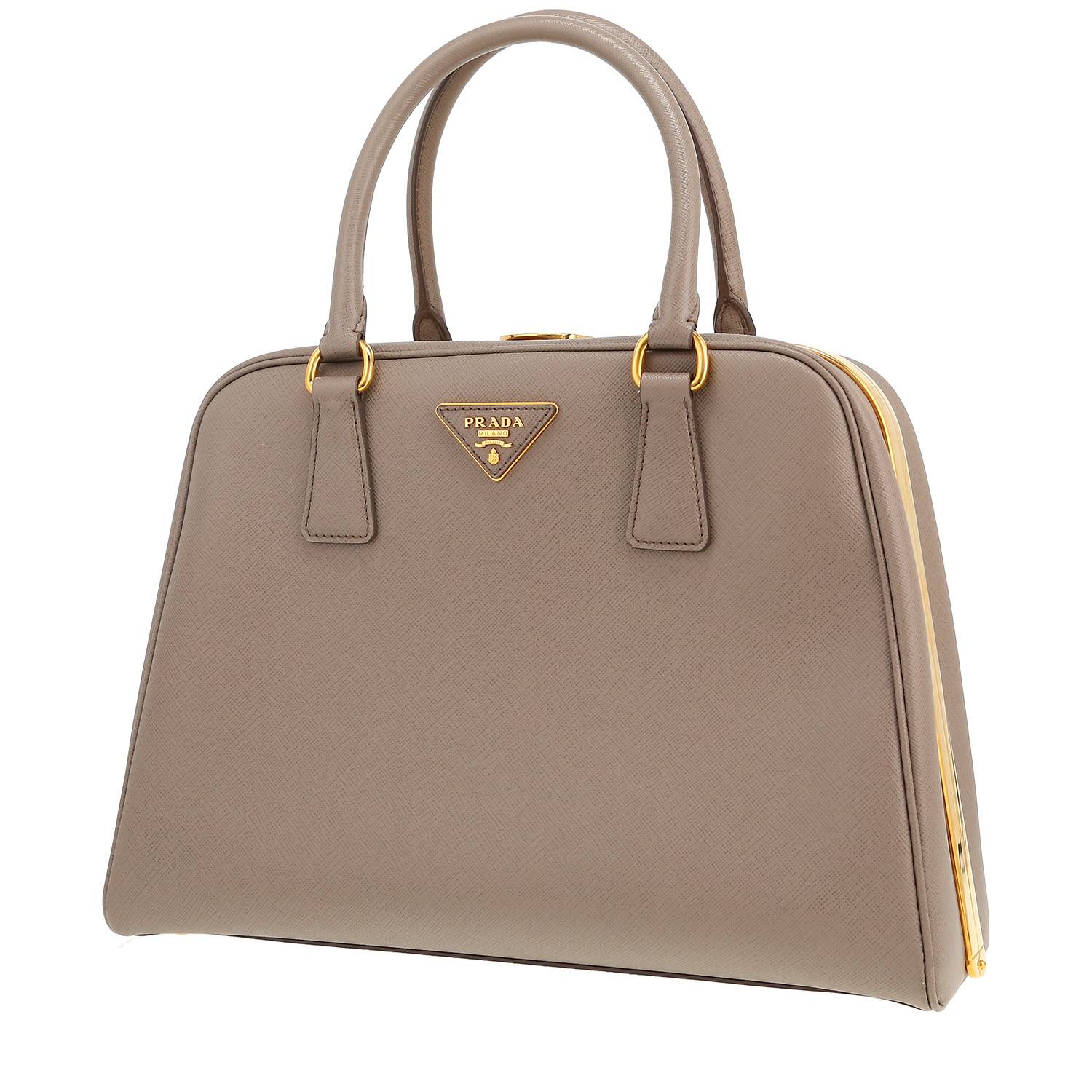 Prada Pyramid handbag in taupe leather