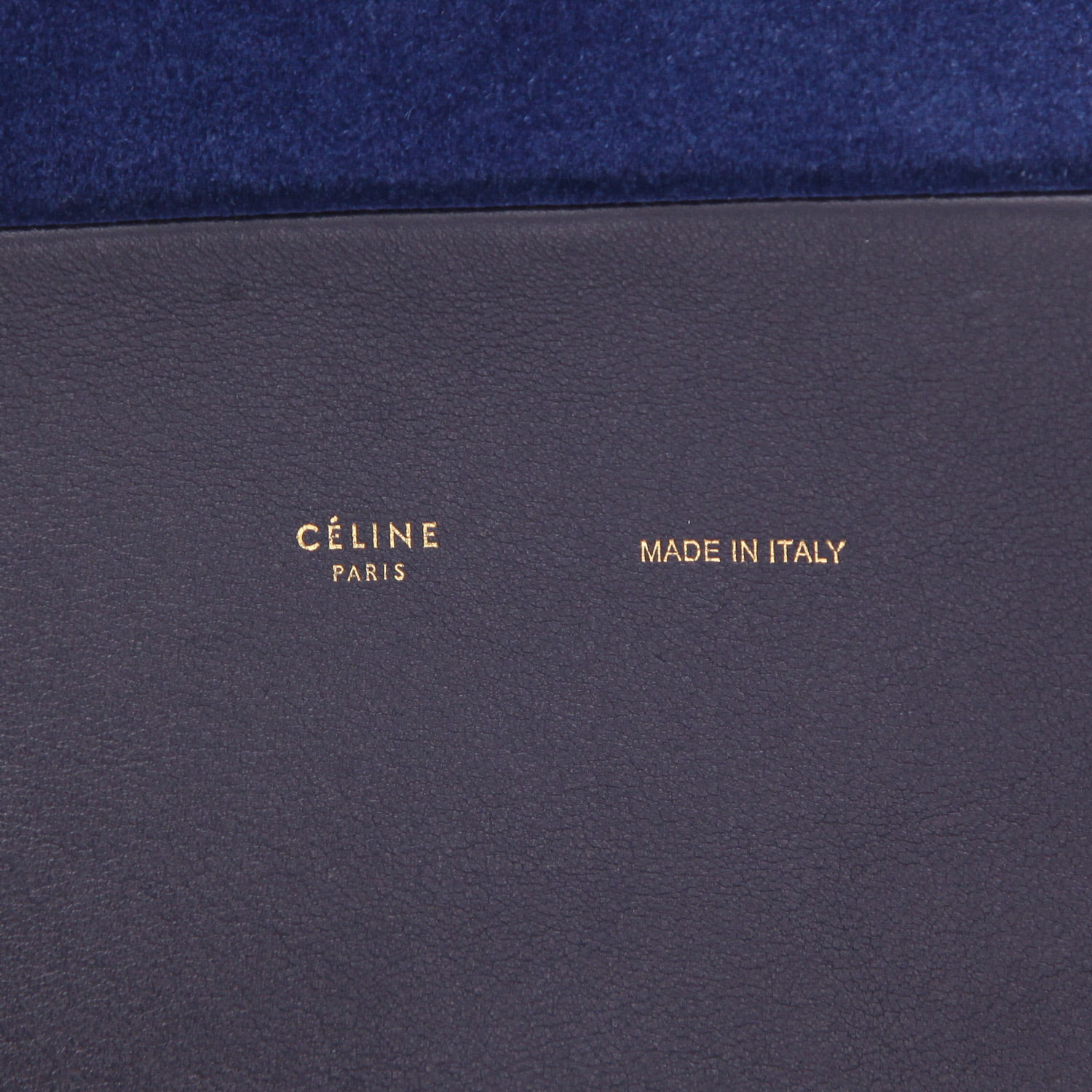 Borsa Celine  All Soft in pelle blu e Veau velours blu - Detail D2