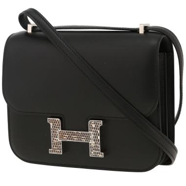 Borsa Hermès Constance da 18 cm in pelle Swift Noir