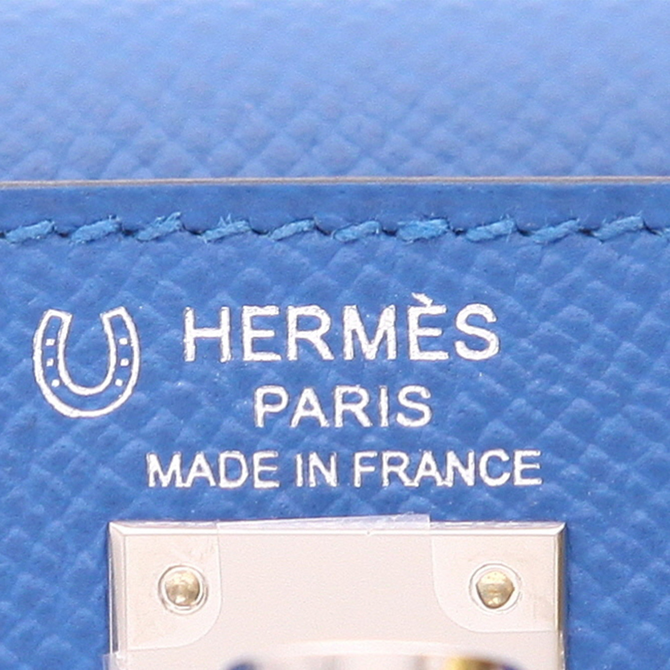 Borsa Hermès  Kelly 25 cm in pelle Epsom blu - Detail D2