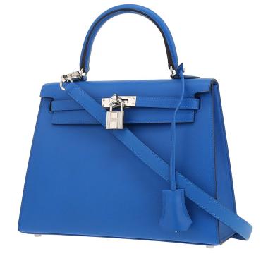 Sac à main Hermès  Kelly 25 cm en cuir epsom bleu