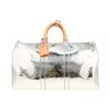 Borsa weekend Louis Vuitton  Keepall Editions Limitées in pelle argentata e pelle naturale - 360 thumbnail