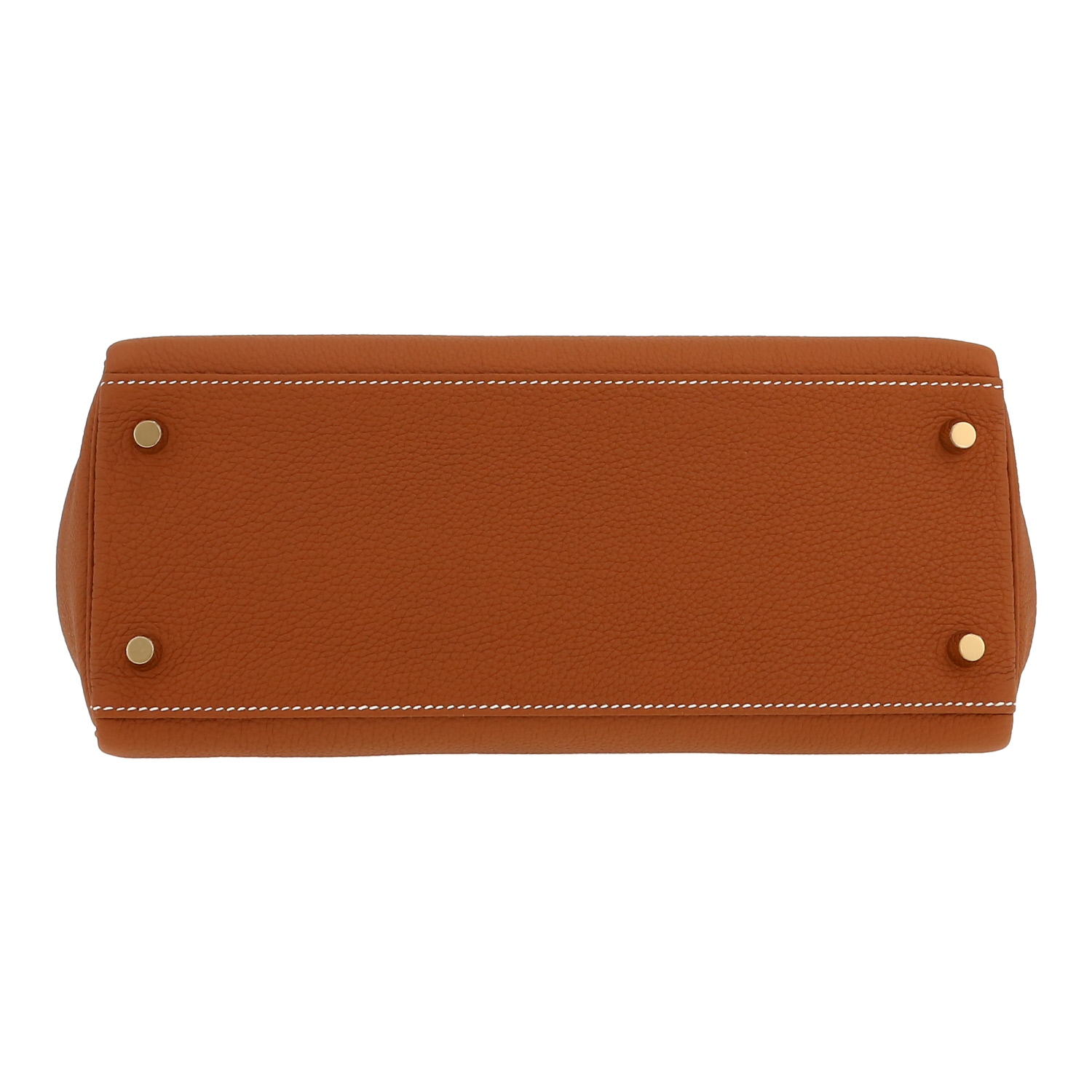 Bolso de mano Hermès  Kelly 28 cm en cuero togo color oro - Detail D1