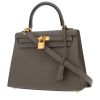 Borsa Hermès  Kelly 25 cm in pelle Epsom grigio antracite - 00pp thumbnail