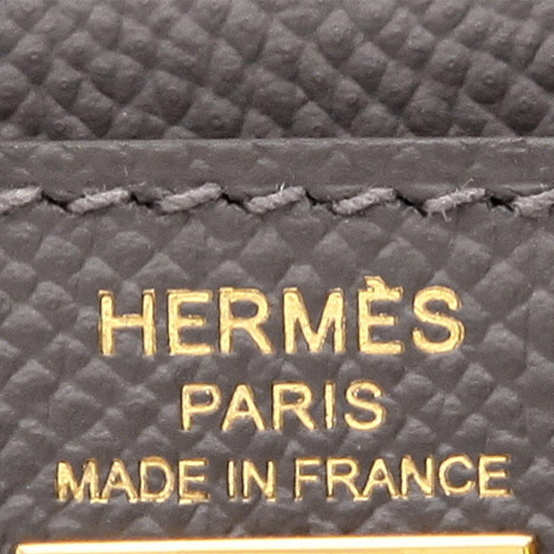 Bolso de mano Hermès  Kelly 25 cm en cuero epsom gris antracita - Detail D2