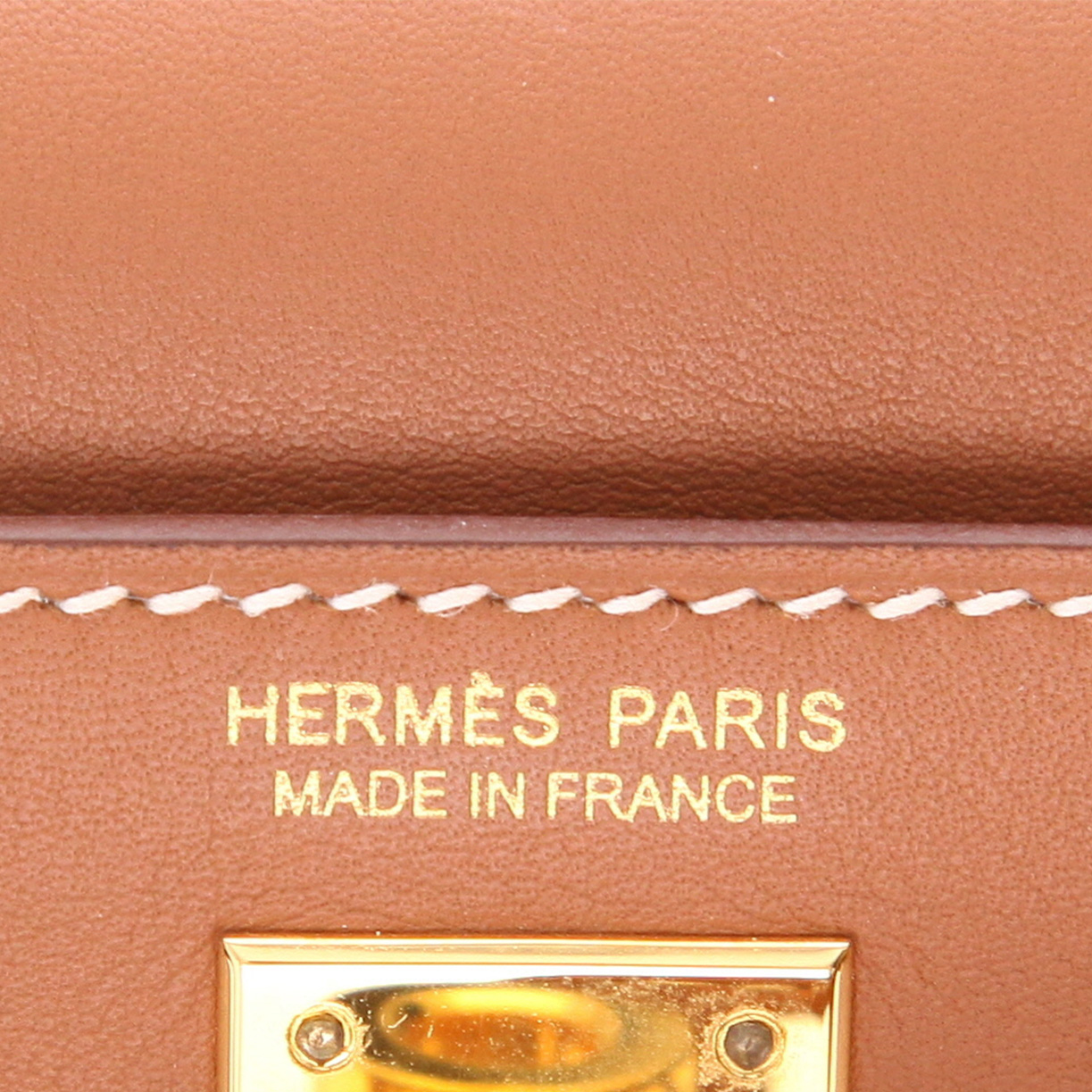 Sac à main Hermès  Kelly Danse en cuir Swift gold - Detail D2