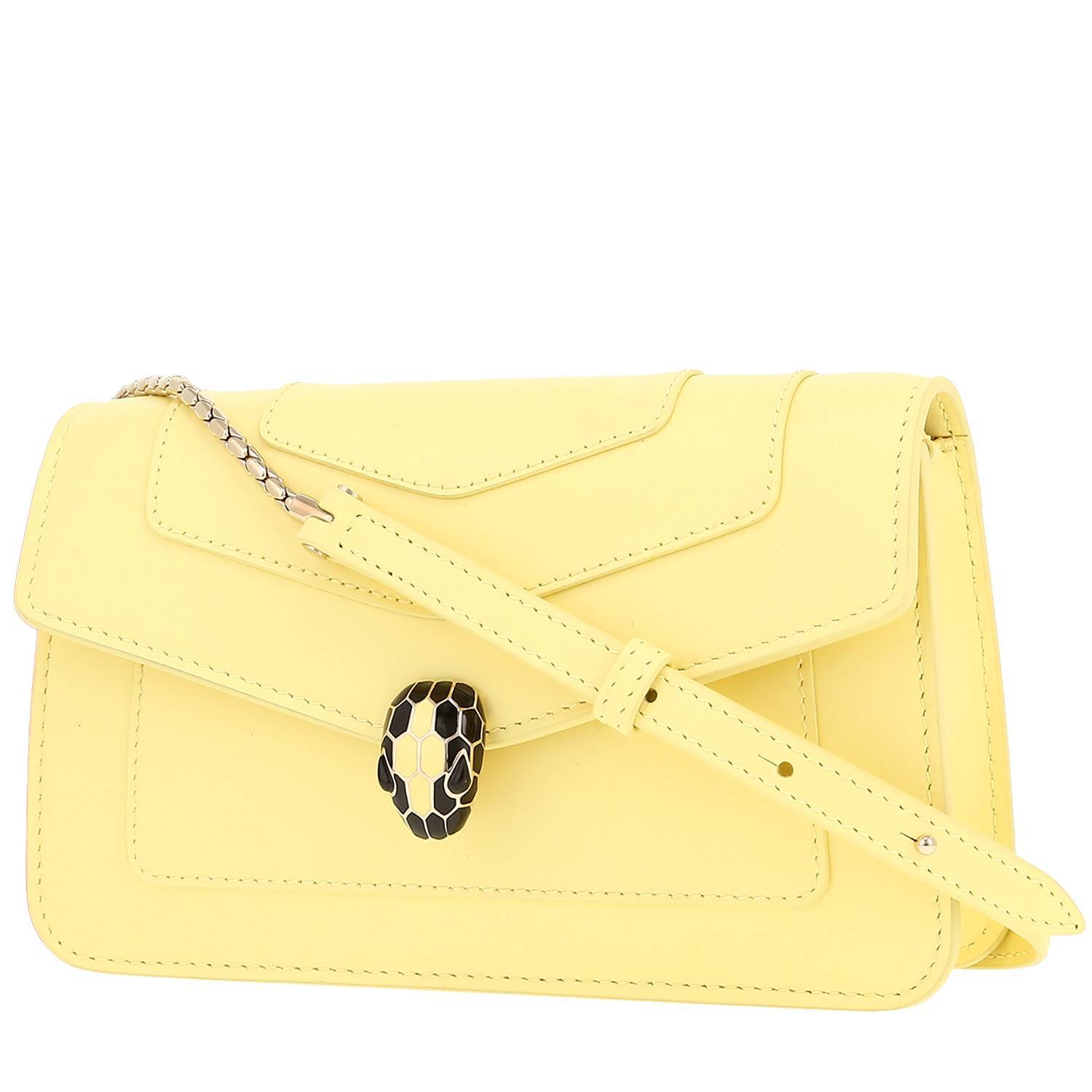 Borsa Bulgari  Serpenti Forever in pelle gialla