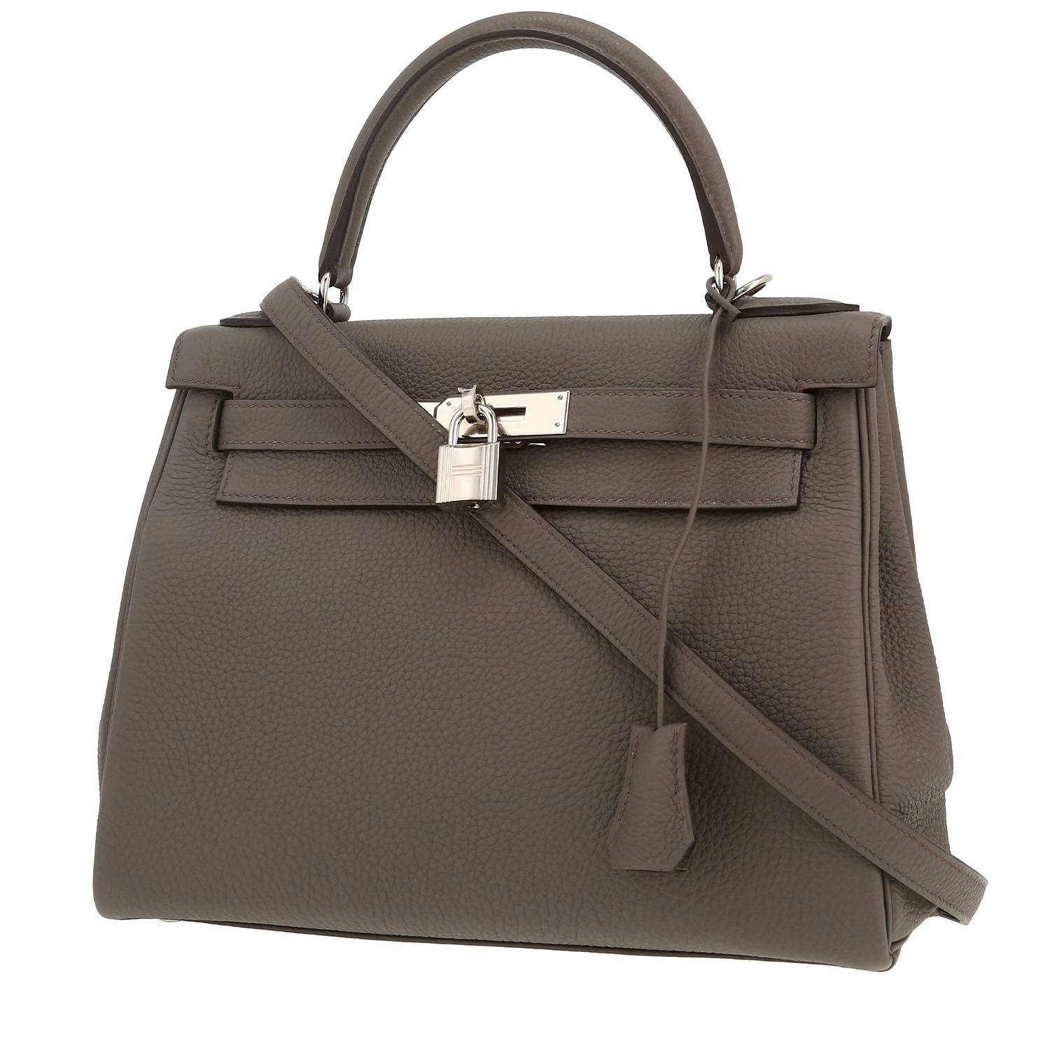 Hermès Kelly 28 cm handbag in grey togo leather