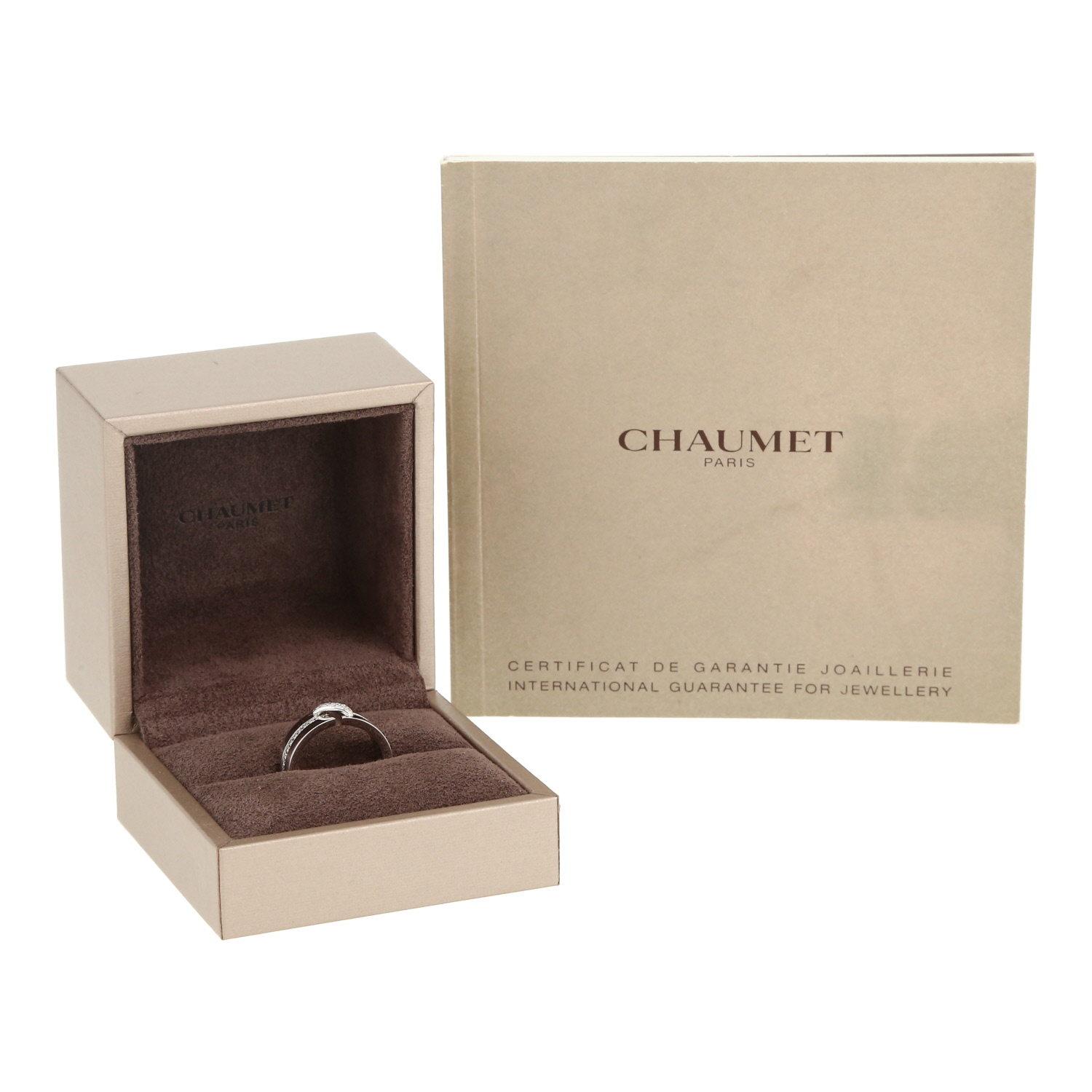 Sortija Chaumet Lien modelo mediano de oro blanco y diamantes - Detail D2