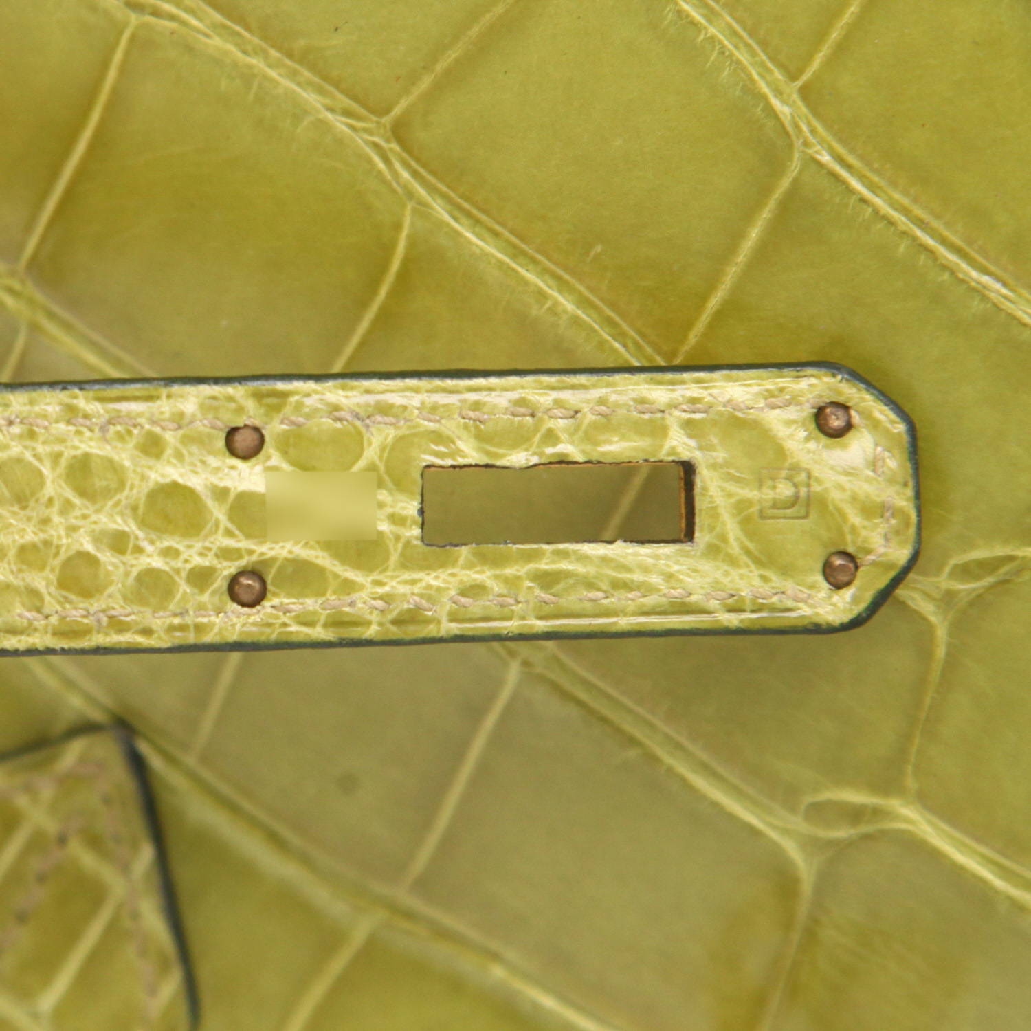 Borsa Hermès  Birkin 35 cm in alligatore verde anice - Detail D4