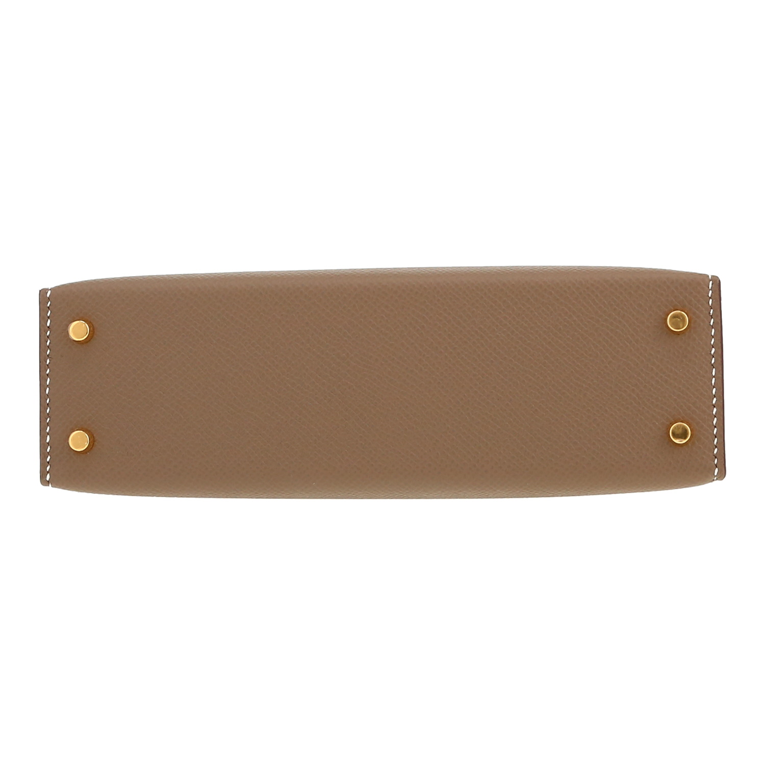 Bolso de mano Hermès  Kelly 20 cm en cuero epsom marrón etoupe - Detail D1