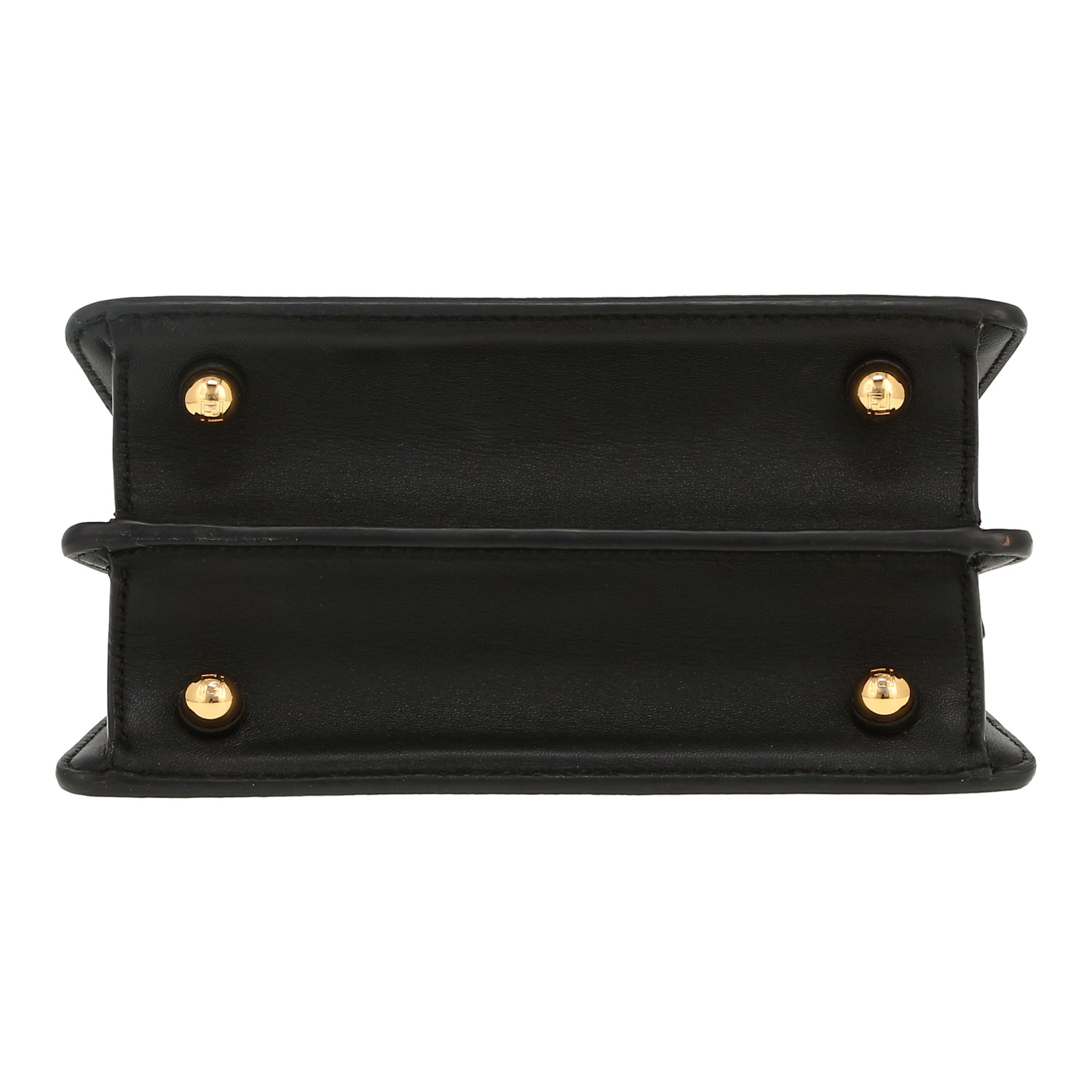 Bolso bandolera Fendi  Peekaboo ISeeU modelo pequeño  en cuero negro - Detail D1