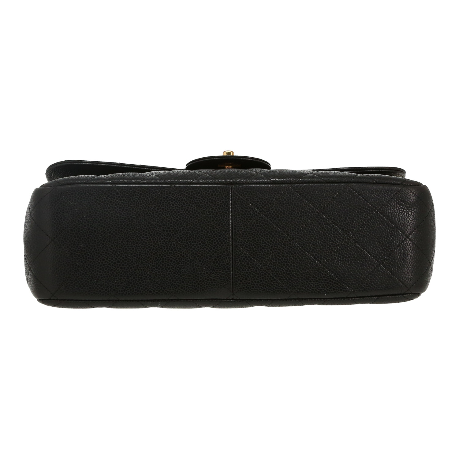 Sac bandoulière Chanel  Timeless Jumbo en cuir grainé matelassé noir - Detail D1