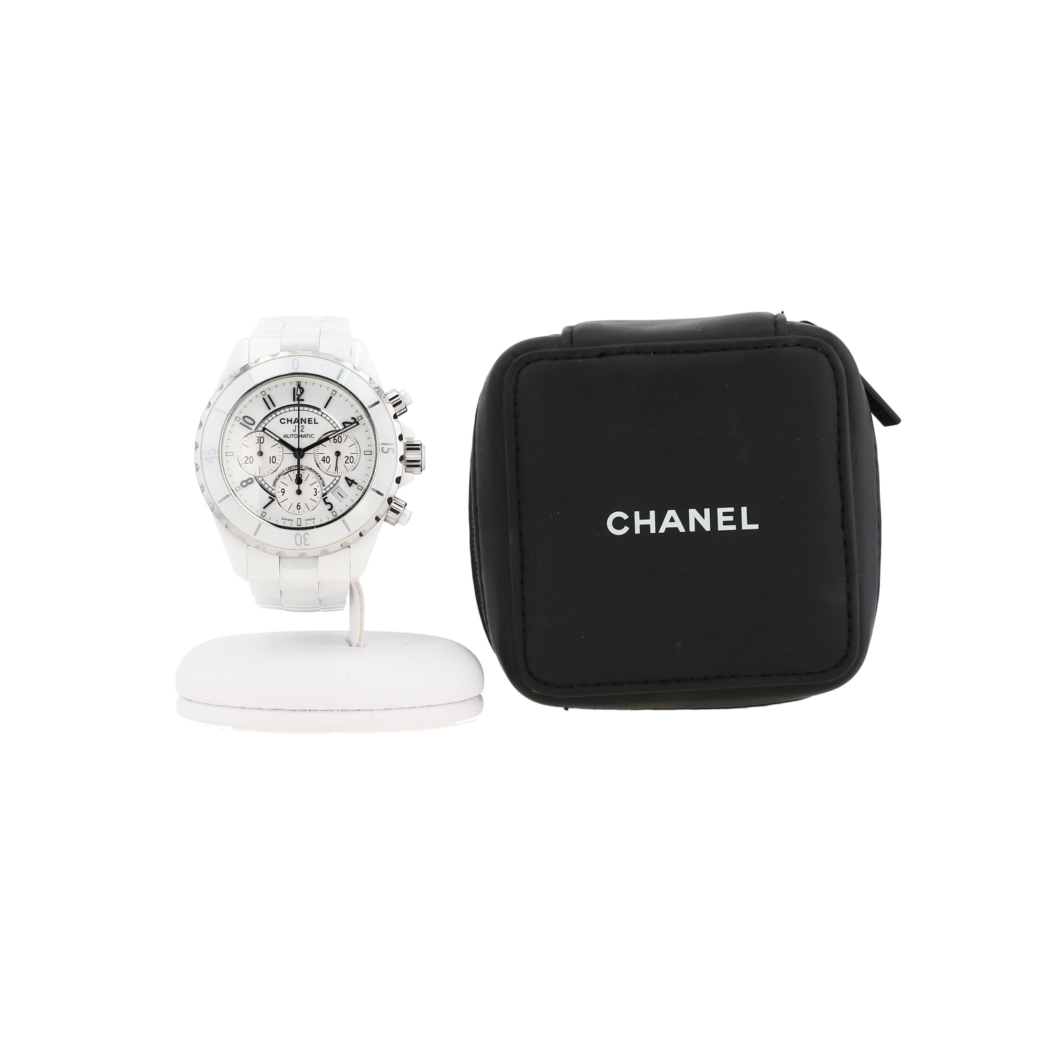 Chanel J12 Chronographe  in ceramic and stainless steel Circa 2010 - Detail D2