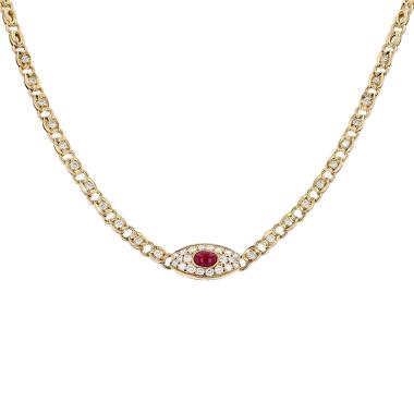 Collier Van Cleef & Arpels en or jaune, diamants et rubis