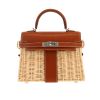 Borsa Hermès  Kelly 20 cm Picnic in vimini e pelle Barenia marrone - 360 thumbnail