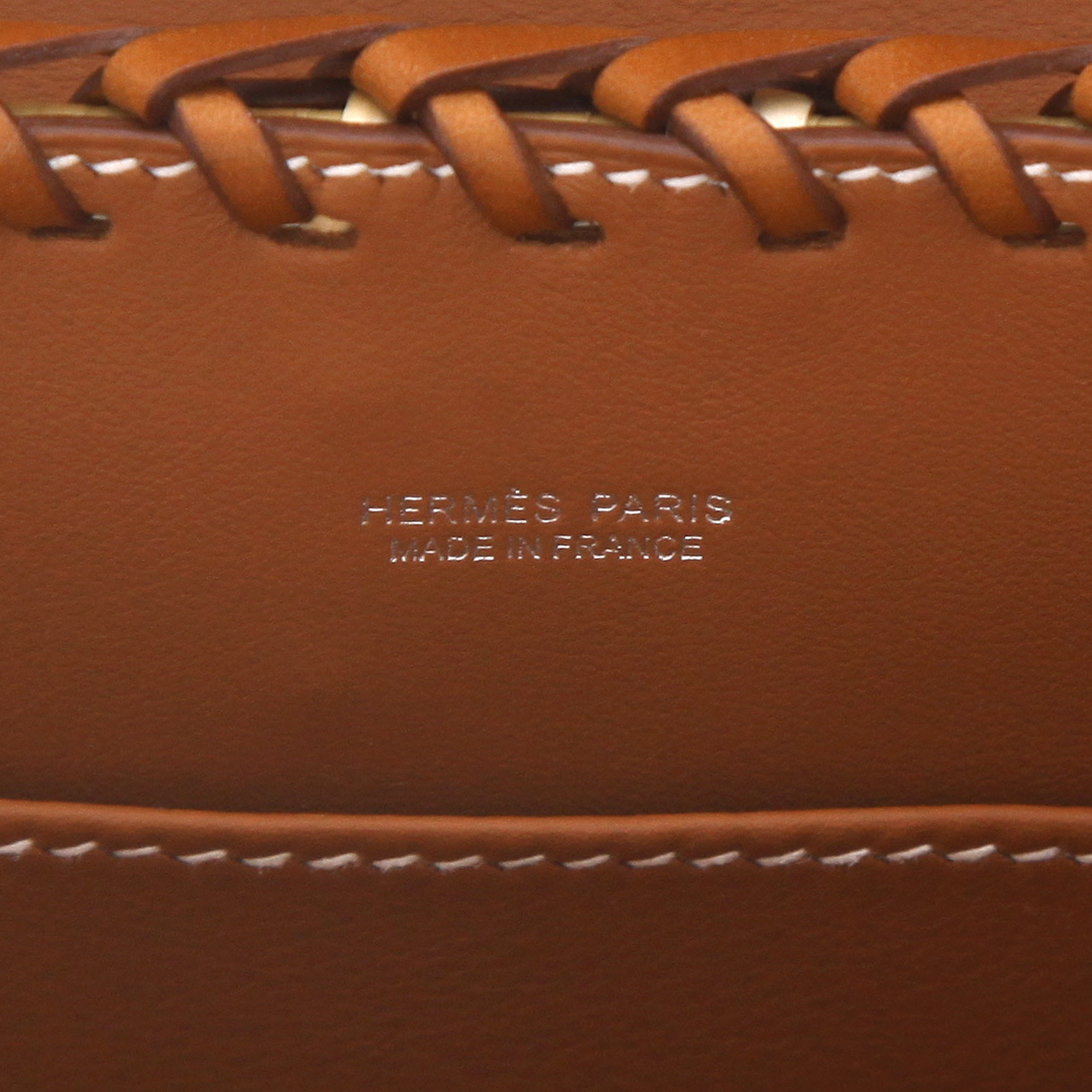 Borsa Hermès  Kelly 20 cm Picnic in vimini e pelle Barenia marrone - Detail D2