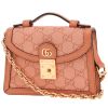 Bolso de mano Gucci  Ophidia en tela monogram rosa y cuero rosa - 00pp thumbnail